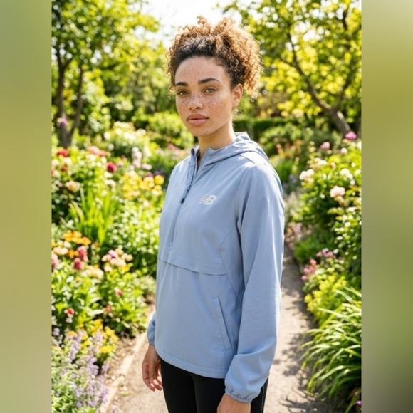 New Balance Jackets & Blazers - New Balance Sky Blue Hooded Jacket